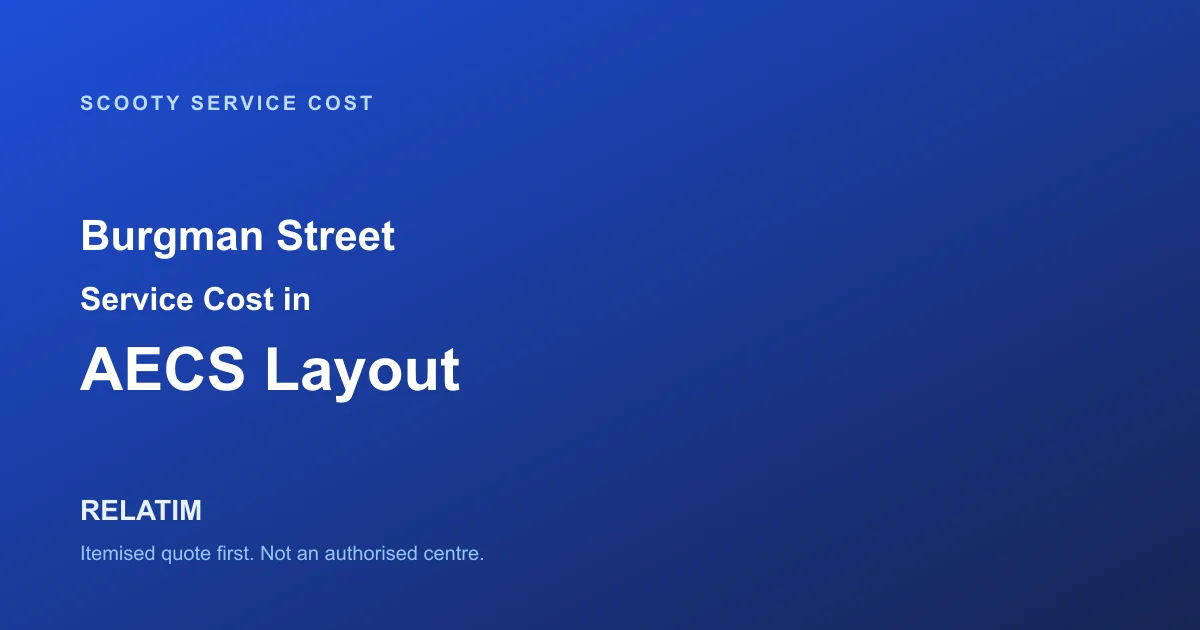 Burgman Street Service Cost in AECS Layout, Bangalore